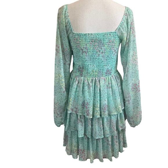 Almost Famous Floral Midi Tiered Dress Large - Picture 2 of 4